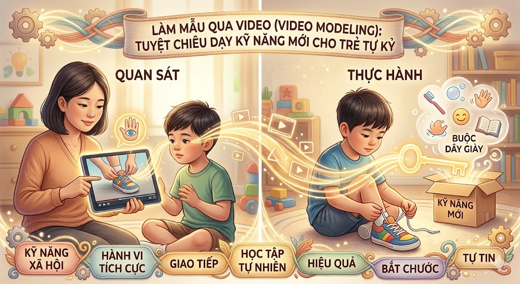 Làm mẫu qua video (Video modeling): tuyệt chiêu dạy kỹ năng mới cho trẻ tự kỷ